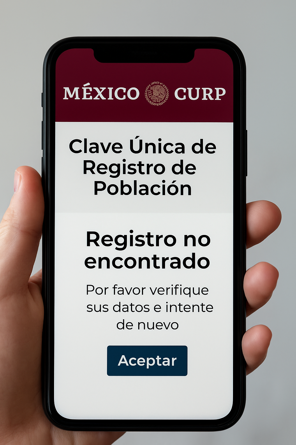 Persona utilizando su smartphone para consultar y descargar la CURP en línea desde un sitio oficial del gobierno mexicano.
